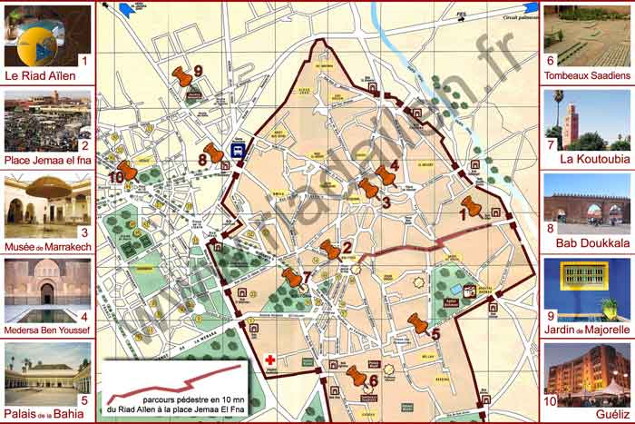Carte médina marrakech